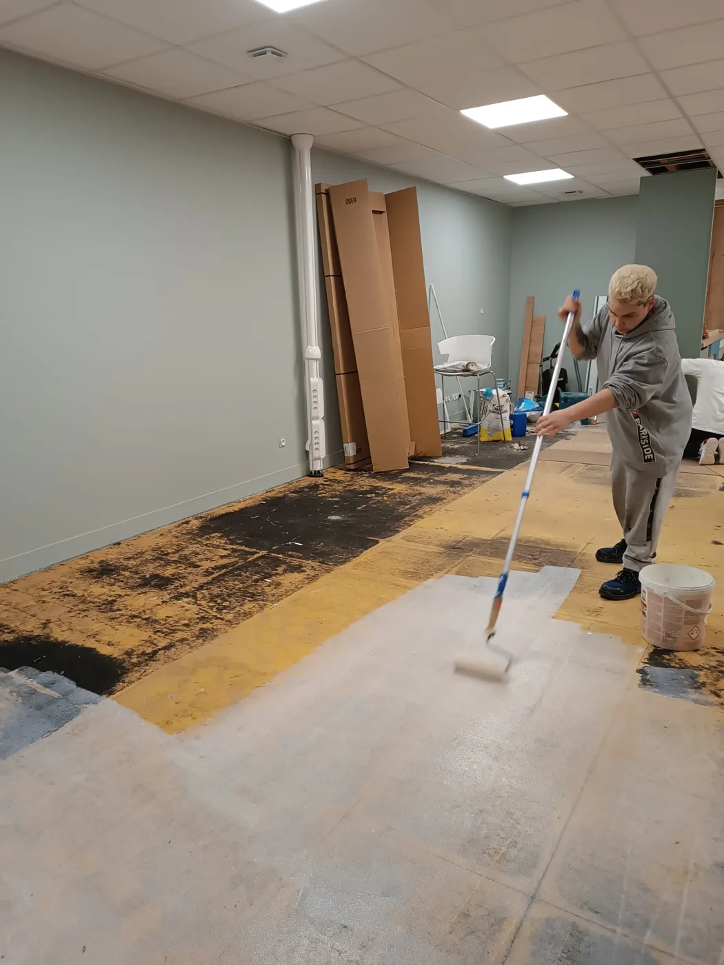 Préparation d'un sol sur chantier